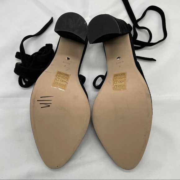 𝅺RAYE Ives Black Suede Ankle Tie Block Heel Mules 7 - Picture 6 of 6